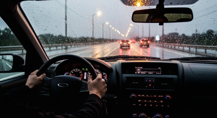 dirigindo com segurança na chuva