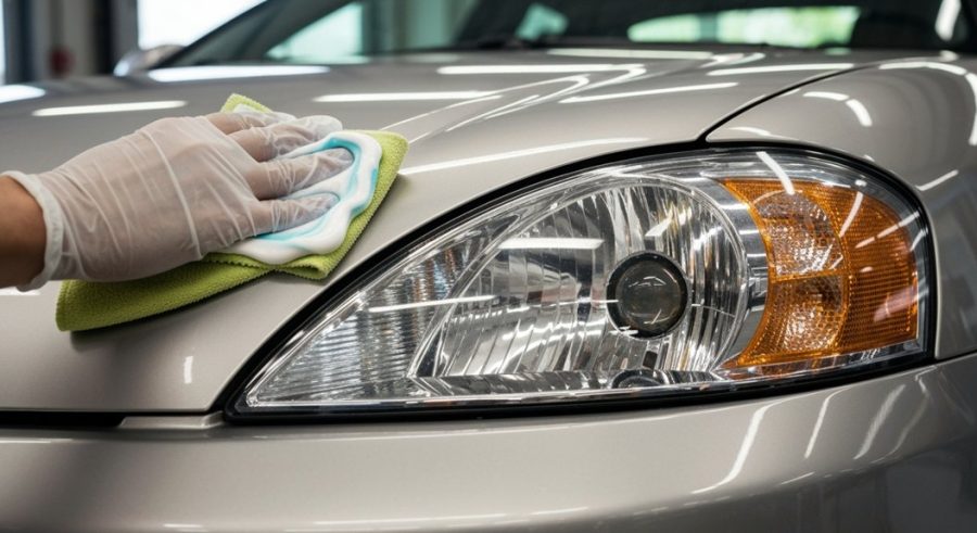 método de polimento de farol com pasta de dente